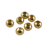 Brass Smooth Round Beads, Seamed Spacer Beads, Golden, 3mm, Hole: 1mm