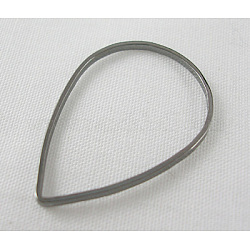 Brass Linking Rings, teardrop, Gunmetal, about 17mm wide, 25mm long, 1mm thick