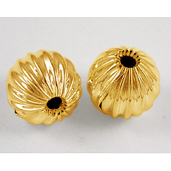 Ottone perline ondulato, tondo, colore oro, circa10 mm di diametro, Foro: 2 mm