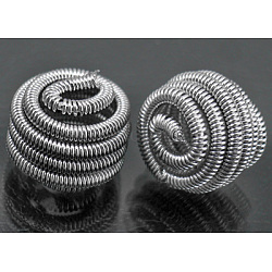 Perline molla in ottone, perline bobina, platino placcato, nichel libero, circa8 mm di diametro, 7 mm di lunghezza, Foro: 1~1.5 mm