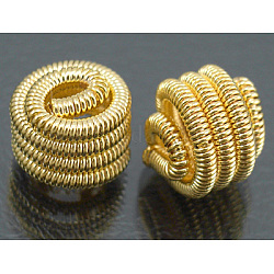 Perline molla in ottone, perline bobina, oro, nichel libero, circa8 mm di diametro, 7 mm di lunghezza, Foro: 1~1.5 mm