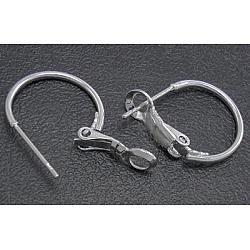 Brass Hoop Earrings, DIY Material for Basketball Wives Hoop Earrings, Nickel Free, Silver Color Plated, Color, 40x1.2mm