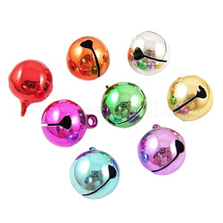 Brass Bell Charms, Nice For Christmas Day Decoration, Mixed Color, 14mm, Hole: 2mm