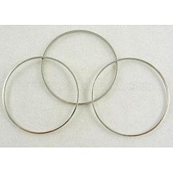 Brass Linking Rings, Nickel Free, Platinum, 20x0.7~1mm