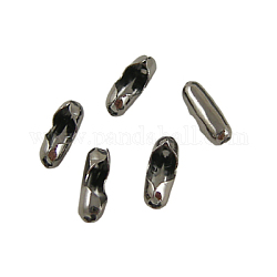 Латунные соединения шаровой цепи, металлический черный, 7.5x2.5 мм, отверстие : 0.8 мм, подходит для шариковой цепи 2 мм