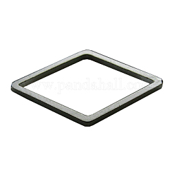 Brass Linking Rings, Rhombus, Gunmetal, about 9.5mm wide, 16mm long, 1mm thick