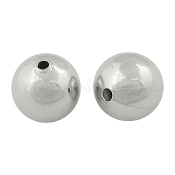 Brass Beads, Round, Silver Color, about 12mm in diameter, hole: 2mm