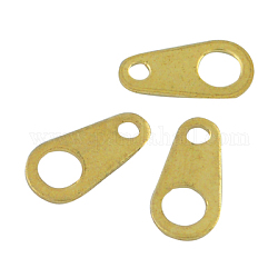 Brass Chain Tab, Golden, about 4mm wide, 8mm long, hole: 1mm