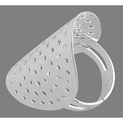 Basi anello setaccio regolabile, ottone, nichel libero, colore argento placcato, Anello: 17 diametro interno mm, ampio 19 mm: ciondolo, 35 mm di lunghezza