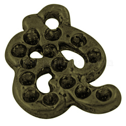 Alloy Pendant Rhinestone Settings, Lead Free and Cadmium Free, Animal, Antique Bronze, 13x9.5x2mm, Hole: 1mm