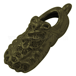 Accessoires de pendentifs en alliage , Sans cadmium & sans nickel & sans plomb, chaussures, bronze antique, 30x10x9mm, Trou: 1.5mm