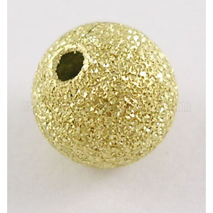 真鍮の織り目加工のビーズ  ニッケルフリー  ラウンド  ゴールドカラー  サイズ：直径約10mm  穴：1.8mm EC226-NFG-1