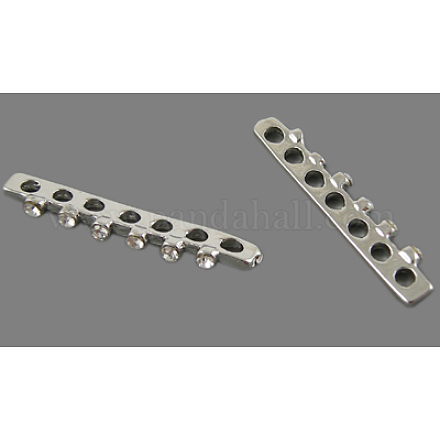 Brass Spacer Bars With Rhinestone EC852-NF-1