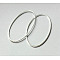 Nickel Free Brass Ring, Oval, Silver Color, about 20mm wide, 40mm long, 1mm thick, hole: about 18mm