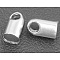 Brass Cord Ends, Silver Color Plated, 4.5x2.1mm, Hole: 1mm, Inner Diameter: 1.5mm