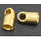 Brass Cord Ends, Golden, 5.2x2.8mm, Hole: 1.2mm, Inner Diameter: 2mm