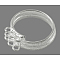 Adjustable Loop Ring Bases, Brass, Silver Color Plated, about 17mm inner diameter