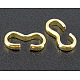 真鍮製クイックリンクコネクター  チェーンパーツ  ナンバー3形の留め金  手作りのチェーンのジュエリー用のDIY材料  金色  約4 mm幅  長さ9mm  厚さ1.5mm EC105-2G-1