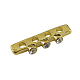 Brass Spacer Bars With Rhinestone EC490-3G-1