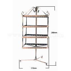 Iron Earring Jewelry Display Rack, Red Copper Color, Size: about 11cm wide, 28cm long