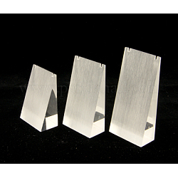 Organischem Glas Ohrring-Displays, Schmuck-Display-Rack, Dreieck, weiß, 6x8.5~12.8x3 cm