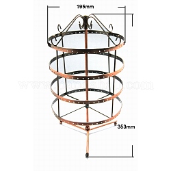 Iron Earring Jewelry Display Rack, Red Copper Color, Size: about 19.5cm long, 35.3cm long