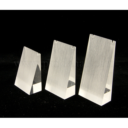 有機ガラスのピアスディスプレイ  ジュエリーディスプレイラック  三角形  ホワイト  6x8.5~12.8x3cm EDIS-N001-23-1