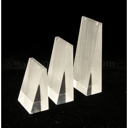 有機ガラスのピアスディスプレイ  ジュエリーディスプレイラック  三角形  ホワイト  5.8~6x6.7~11.7x3cm EDIS-N001-24-1