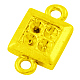 合金ラインストーンセッティングコネクター  ラインストーンジュエリーDIY用アクセサリーパーツ  鉛フリー及びカドミウムフリー  正方形  ゴールドカラー  長さ10mm  10 mm幅  厚さ2.5mm  穴：1.5mm EDD013Y-G-1