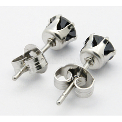 Кубического циркония уха шпильки EJEW-H072-02