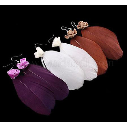 Fashion Feather Earring EJEW-D008-188-1