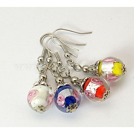 Lampwork Beads Earring EJEW-JE00141-1