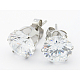 Personalized Valentines Gifts for Him Cubic Zirconia Ear Studs EJEW-H075-01-1