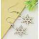 Tibetan Style Snowflake Earrings EJEW-JE00158-05-3