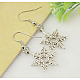 Tibetan Style Snowflake Earrings EJEW-JE00158-05-1