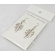 Tibetan Style Leaf Earrings EJEW-JE00158-08-2