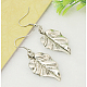 Tibetan Style Leaf Earrings EJEW-JE00158-08-1