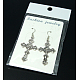 Fashion Cross Earrings EJEW-JE00162-3