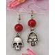Fashion Halloween Skull Tibetan Style Earrings EJEW-JE00195-10-3