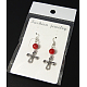 Dangle Cross Earrings EJEW-JE00203-3