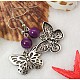 Dangle Butterfly Earrings EJEW-JE00214-05-3