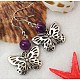 Dangle Butterfly Earrings EJEW-JE00214-05-1