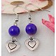 Fashion Heart Dangle Earrings EJEW-JE00243-3