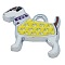 Alloy Enamel Puppy Pendants, Lead Free and Cadmium Free, Dog with Clothes, Platinum Color, Yellow, 18x21x2mm, Hole: 3mm