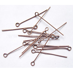 Iron Eye Pin, Cadmium Free & Nickel Free & Lead Free, Red Copper, 32x0.7mm, Hole: 2mm, about 7600pcs/1000g