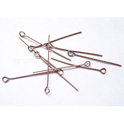 Iron Eye Pin, Cadmium Free & Nickel Free & Lead Free, Red Copper, 38x0.7mm, Hole: 2mm, about 6600pcs/1000g