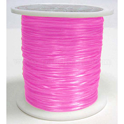Flat Elastic Crystal String, Elastic Beading Thread, for Stretch Bracelet Making, Dyed, Deep Pink, 0.8mm, about 9.84~10.93 yards(9~10m)/roll