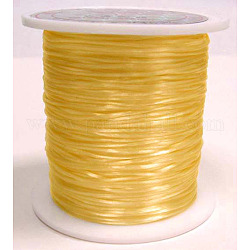 Filo di cristallo elastico piatto, filo per perline elastico, per realizzare bracciali elastici, tinto, oro, 0.8mm, circa 9.84~10.93 iarde (9~10 m)/rotolo