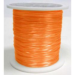 Flache elastische Kristallschnur, elastischer Perlenfaden, für Stretcharmbandherstellung, gefärbt, orange, 0.8 mm, ca. 65.61 Yard (60m)/Rolle