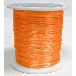 Filo di cristallo elastico piatto, filo per perline elastico, per realizzare bracciali elastici, tinto, arancione, 0.8mm, circa 9.84~10.93 iarde (9~10 m)/rotolo